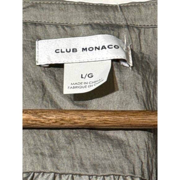 Club Monaco Sage Ruffle Sleeve V-Neck Button Top Large NWT Feminine & Chic - Picture 6 of 10